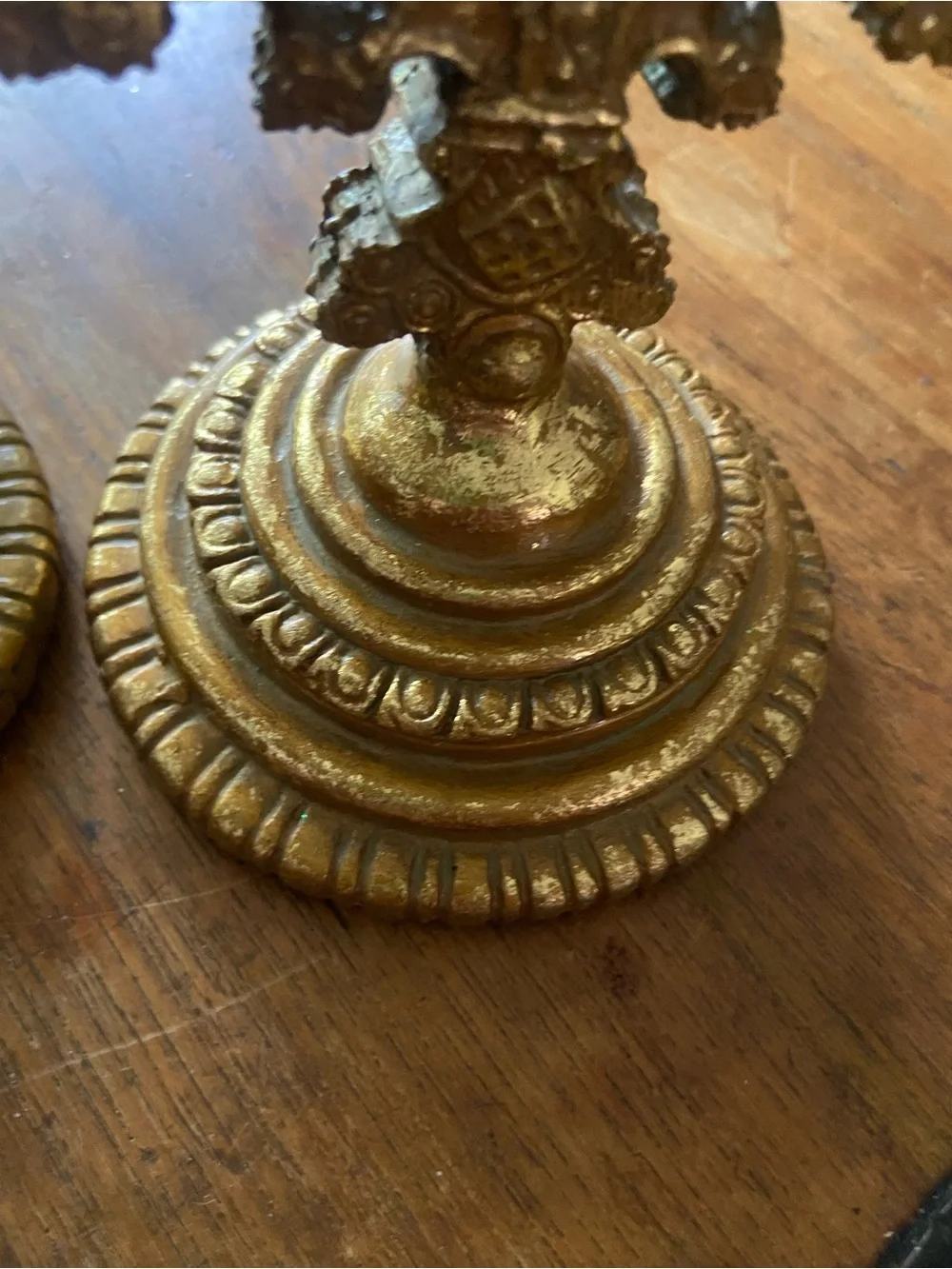 Gold Ornate Cross Candle Holders - Decorative Home Accent